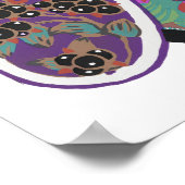 ヴィンテージ花柄エレガント、アールヌーボー小 ポスター (角)