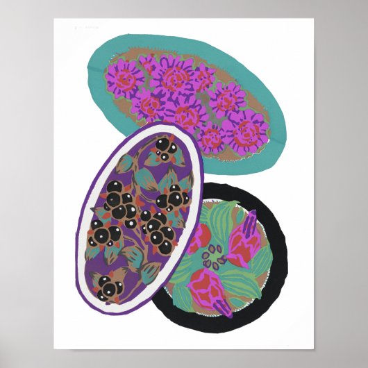 ヴィンテージ花柄エレガント、アールヌーボー小 ポスター (正面)