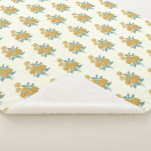 ヴィンテージ花柄オータムマスタードイエロー シェルパブランケット (3/4)