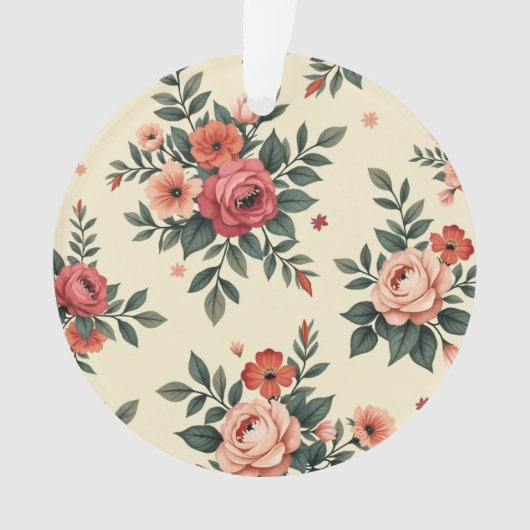 ヴィンテージ花柄クラシック優雅 オーナメント (正面)