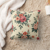 ヴィンテージ花柄クラシック優雅 クッション (ブランケット)