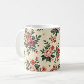 ヴィンテージ花柄クラシック優雅 コーヒーマグカップ (正面左)