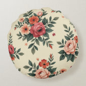 ヴィンテージ花柄クラシック優雅 ラウンドクッション (裏面)