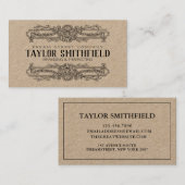 ヴィンテージ花柄クラフト名刺 名刺 (正面/裏面)