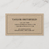 ヴィンテージ花柄クラフト名刺 名刺 (裏面)