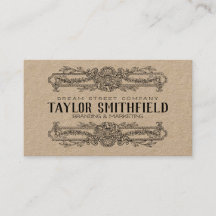 ヴィンテージ花柄クラフト名刺