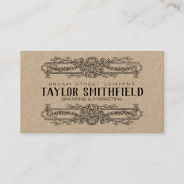 ヴィンテージ花柄クラフト名刺 名刺