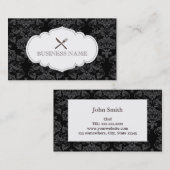 ヴィンテージ花柄ケータリング名刺 名刺 (正面/裏面)