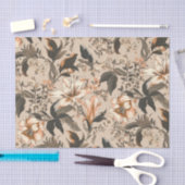 ヴィンテージ花柄ティッシュペーパー 薄葉紙 (クラフト)