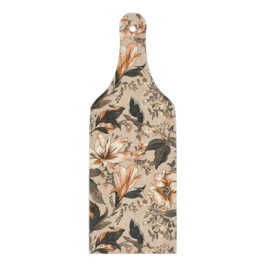 ヴィンテージ花柄パドル切断板 カッティングボード (正面)