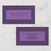 ヴィンテージ花柄パープルオリジナル 名刺 (正面/裏面)