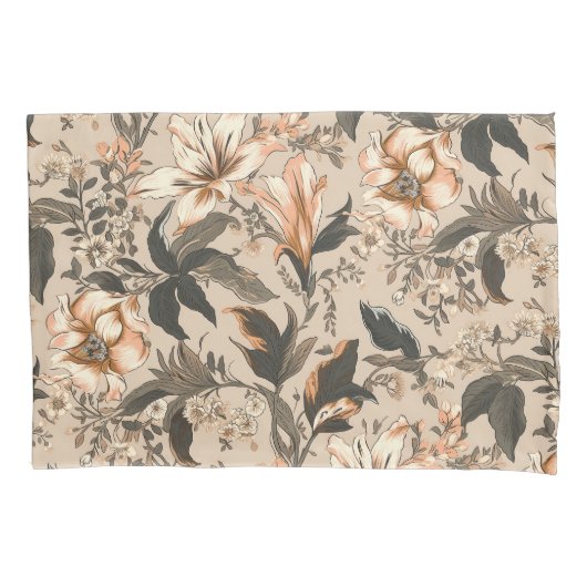 ヴィンテージ花柄ピローケース 枕カバー (正面)