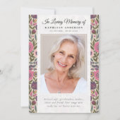 ヴィンテージ花柄フォト葬儀プログラム 招待状 (正面)