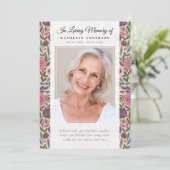 ヴィンテージ花柄フォト葬儀プログラム 招待状 (スタンド正面)