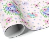 ヴィンテージ花柄ライトピンク ラッピングペーパー (ロールコーナー)
