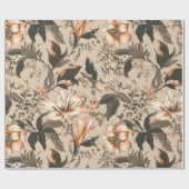 ヴィンテージ花柄ラッピング紙 ラッピングペーパー (フラット)
