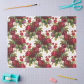 ヴィンテージ花柄レッドローズパーティー 薄葉紙 (クラフト)