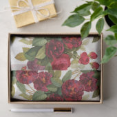 ヴィンテージ花柄レッドローズパーティー 薄葉紙 (ギフト)