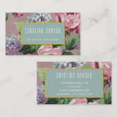 ヴィンテージ花柄名刺 名刺 (正面/裏面)