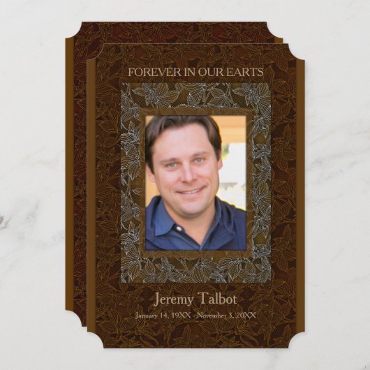 ヴィンテージ花柄悔やみや弔慰サンキューカード サンキューカード (正面/裏面)