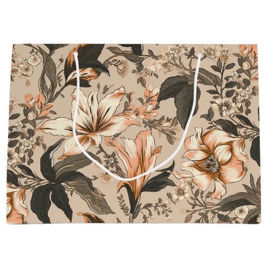 ヴィンテージ花柄抱き枕 ラージペーパーバッグ (正面)