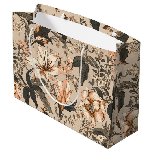 ヴィンテージ花柄抱き枕 ラージペーパーバッグ (裏面アングル)