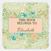 ヴィンテージ花柄蔵書票 スクエアシール (正面)