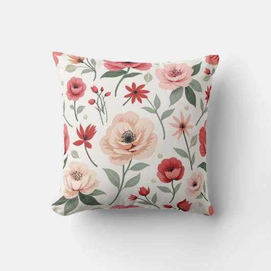 ヴィンテージ花柄装飾用クッション クッション (正面)