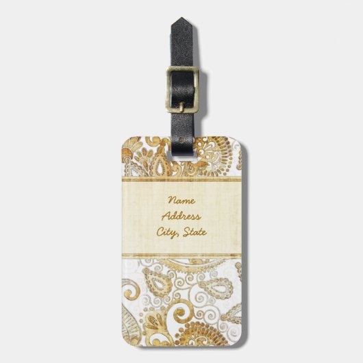 ヴィンテージ花柄2 ラゲッジタグ (正面縦)