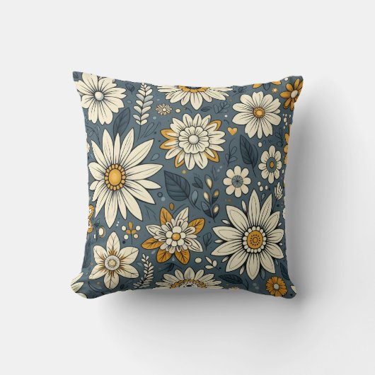 ヴィンテージ花柄 クッション (正面)