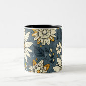 ヴィンテージ花柄 ツートーンマグカップ (中央)