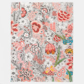 ヴィンテージ花柄 フリースブランケット (正面)