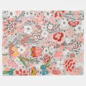 ヴィンテージ花柄 フリースブランケット (正面(横))