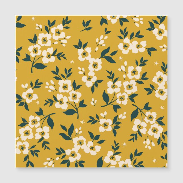 ヴィンテージ花柄、小さな白い花。 (正面)