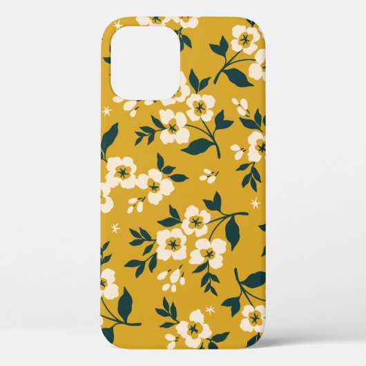 ヴィンテージ花柄、小さな白い花。 Case-Mate iPhoneケース (裏面)