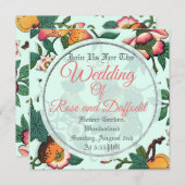 ヴィンテージ花柄 招待状 (正面/裏面)