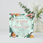 ヴィンテージ花柄 招待状 (スタンド正面)