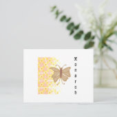 ヴィンテージ花柄(昆虫)オオカバマダラ、モナーク葉書 ポストカード (スタンド正面)