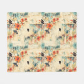 ヴィンテージ花柄(2) フリースブランケット (正面(横))