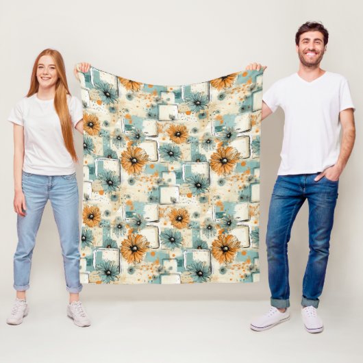 ヴィンテージ花柄(3) フリースブランケット (インサイチュ)