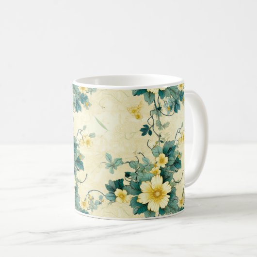 ヴィンテージ花柄(4) コーヒーマグカップ (正面右)