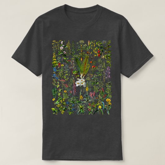 ヴィンテージ花植物園芸 Tシャツ (デザイン正面)