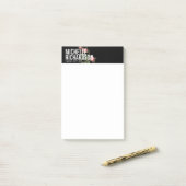 ヴィンテージ花模様はっきりした文字オンブラック ポストイット (デスク上)