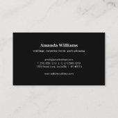 ヴィンテージ花模様はっきりした文字オンブラック 名刺 (裏面)