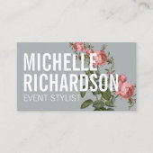 ヴィンテージ花模様はっきりした文字石板名刺 名刺 (正面)