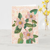 ヴィンテージ花模様アートノートカード1 カード (黄色い花)