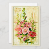 ヴィンテージ花模様クリスマスカード サンキューカード (正面/裏面)