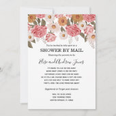 ヴィンテージ花模様シャワーバイメール長距離 招待状 (正面)