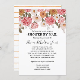 ヴィンテージ花模様シャワーバイメール長距離 招待状