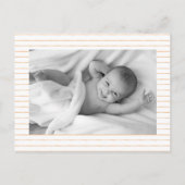 ヴィンテージ花模様デイジーベビー出産の発表 案内ポストカード (裏面)